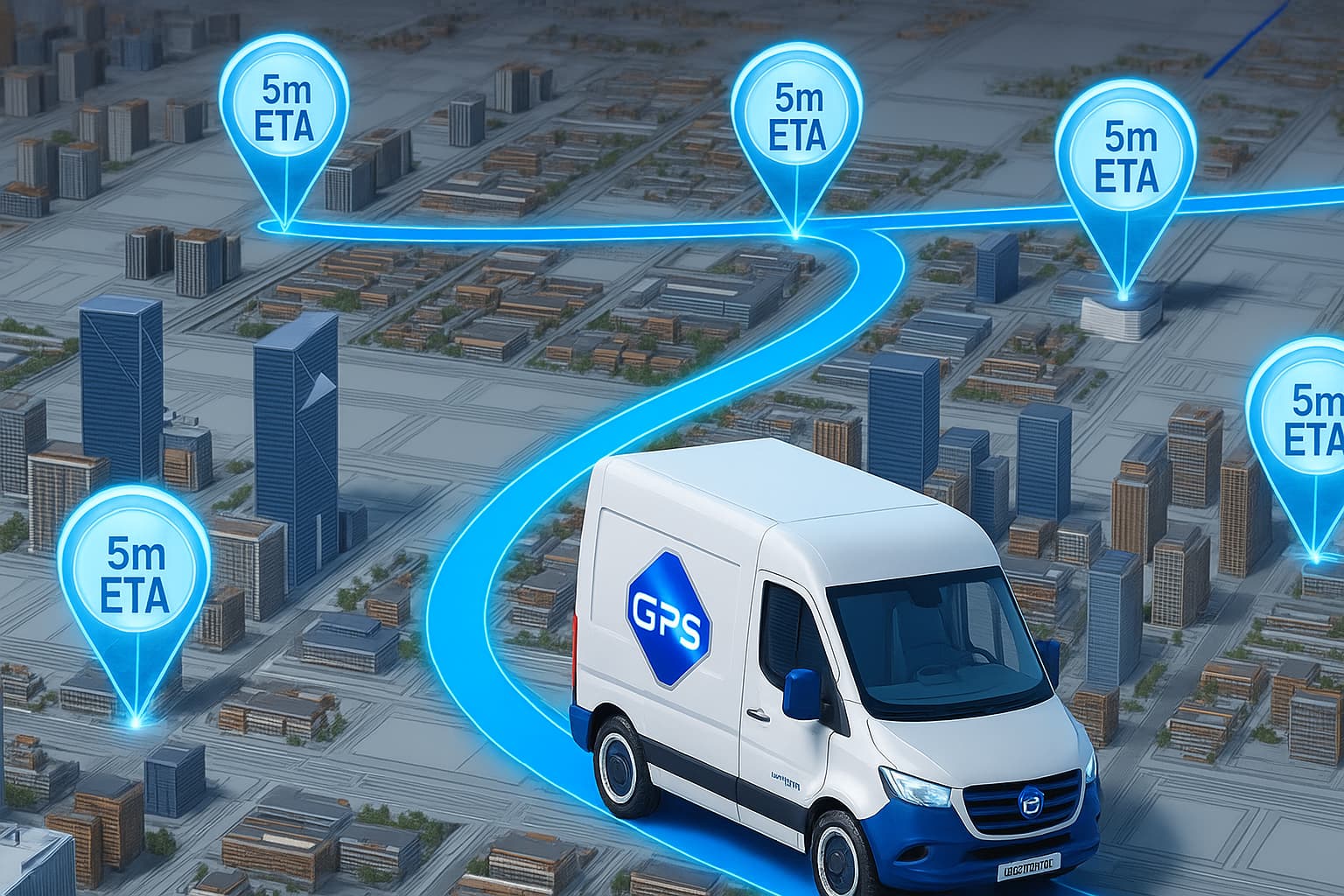 ETA calculation visualization for multi-stop delivery route